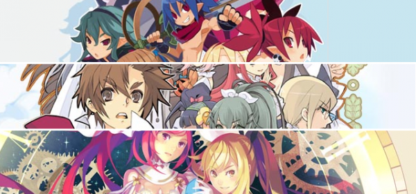 From top to bottom: Disgaea D2: A Brighter Darkness, The Guided Fate Paradox, and Time and Eternity.